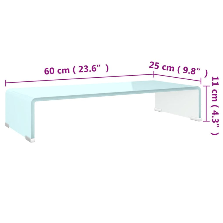 TV-meubel/monitorverhoger 60x25x11 cm glas groen groen