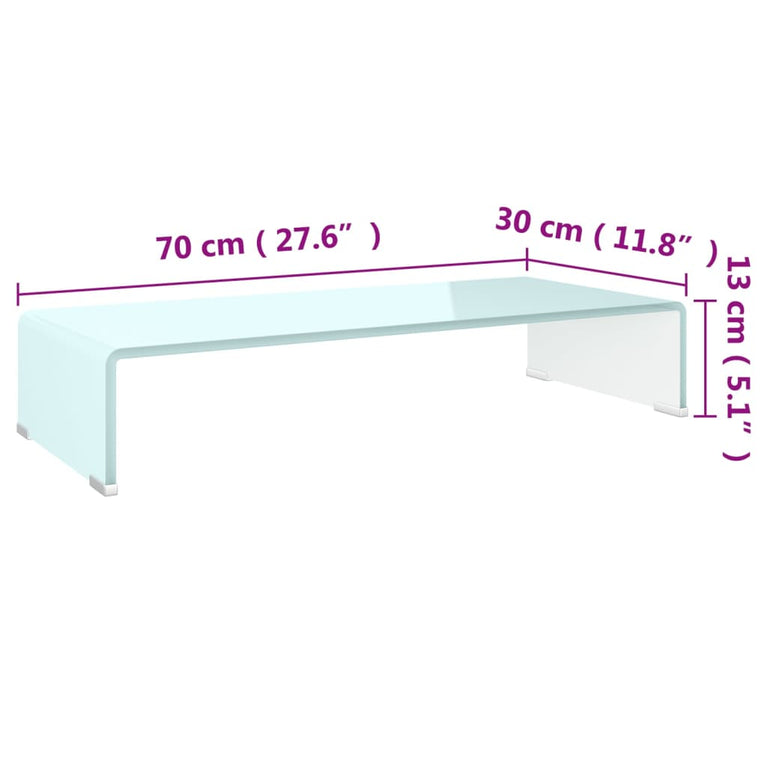 Tv-meubel/monitorverhoger 70x30x13 cm glas groen