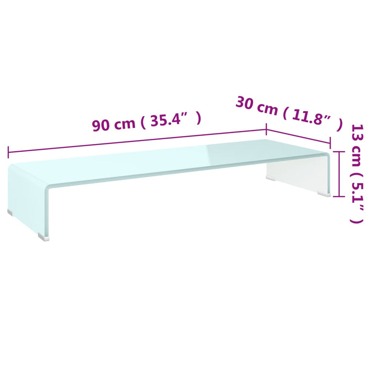 Tv-meubel/monitorverhoger 90x30x13 cm glas groen