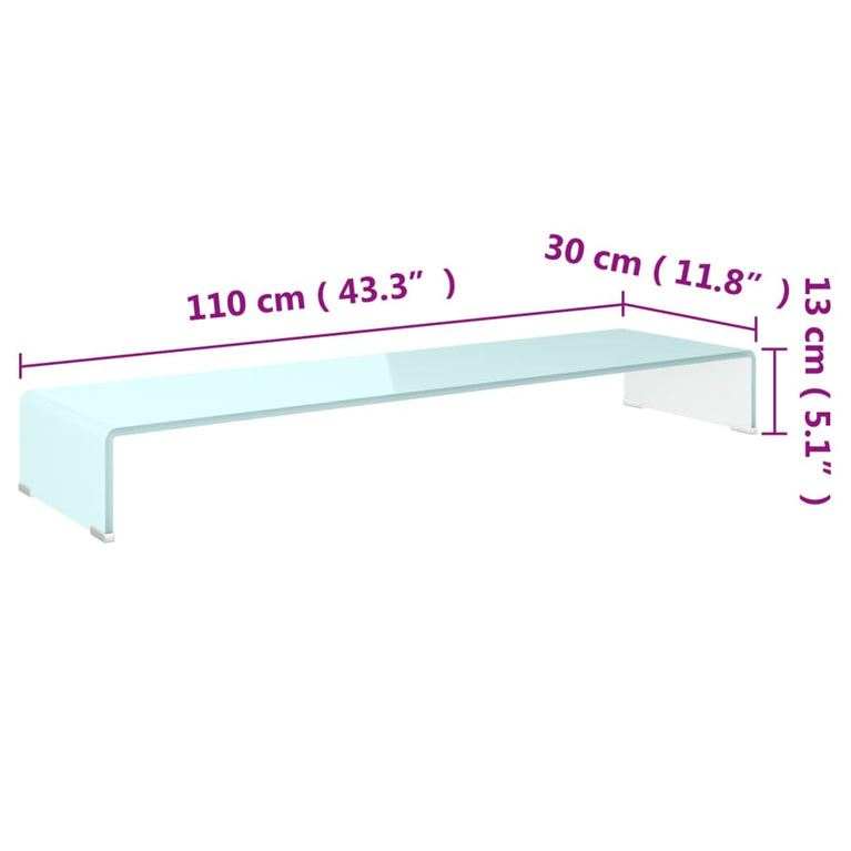 TV-meubel/monitorverhoger 110x30x13 cm glas groen