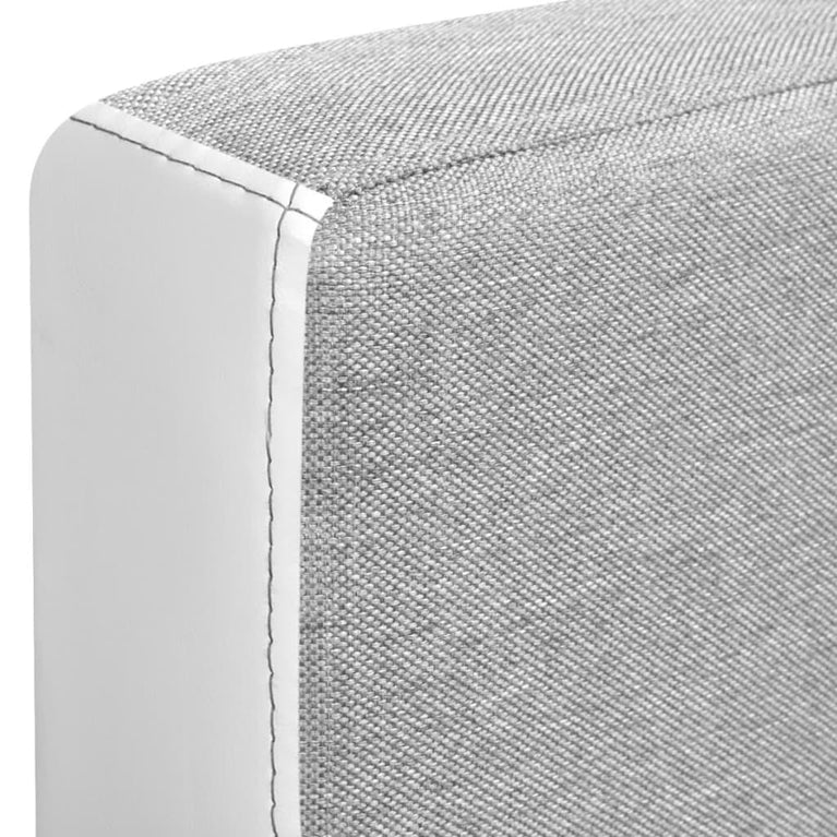 Hoekslaapbank 218x155x69 cm stof wit en grijs