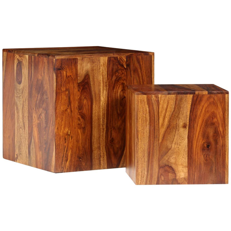 2-delige Salontafelset 40x40x40 cm massief sheeshamhout