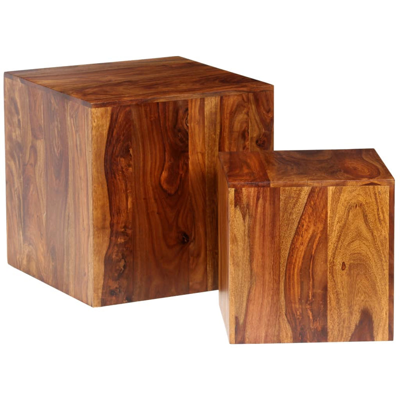 2-delige Salontafelset 40x40x40 cm massief sheeshamhout