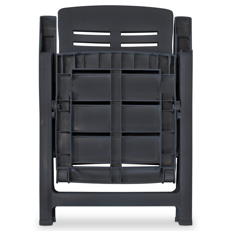 Tuinstoel verstelbaar kunststof antracietkleurig