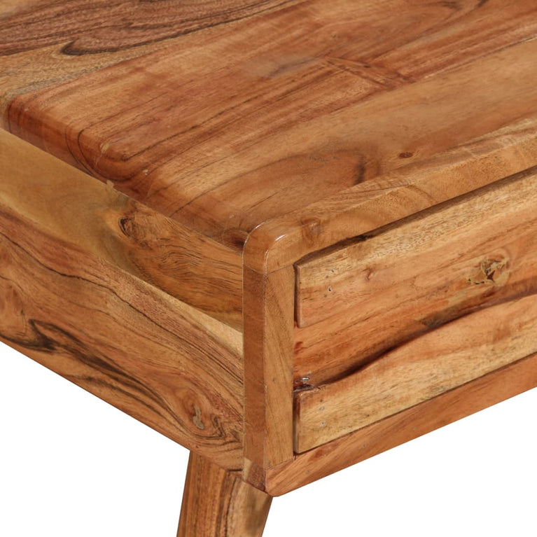 Salontafel met bewerkte lade 100x50x40 cm massief hout