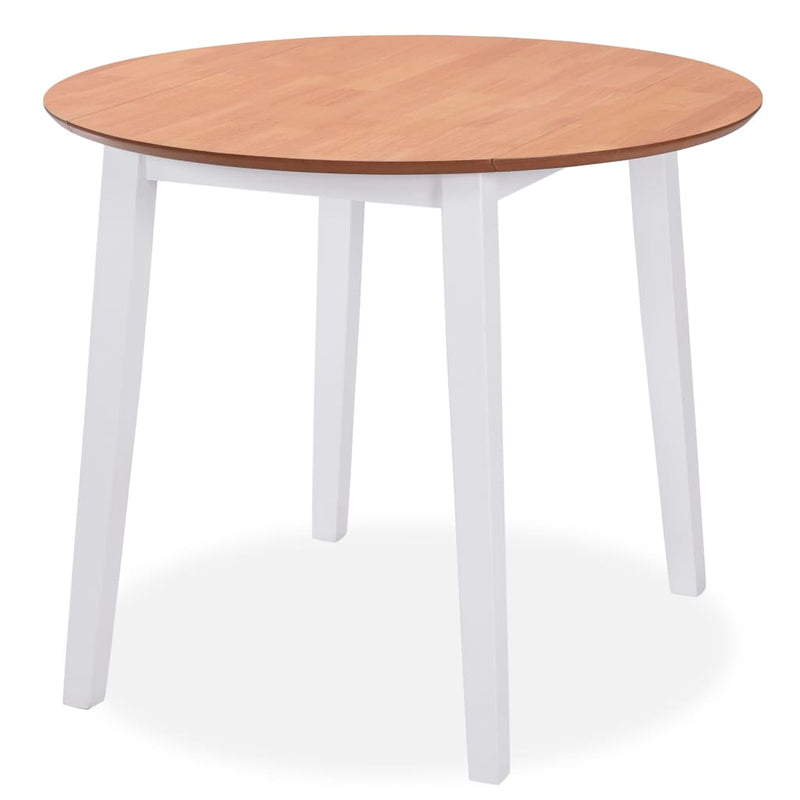 Eetkamerset MDF en rubberwood wit 3-delig