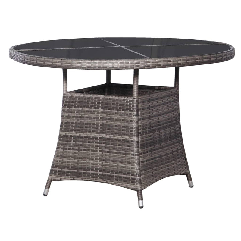 Tuintafel 110x74 cm poly rattan grijs