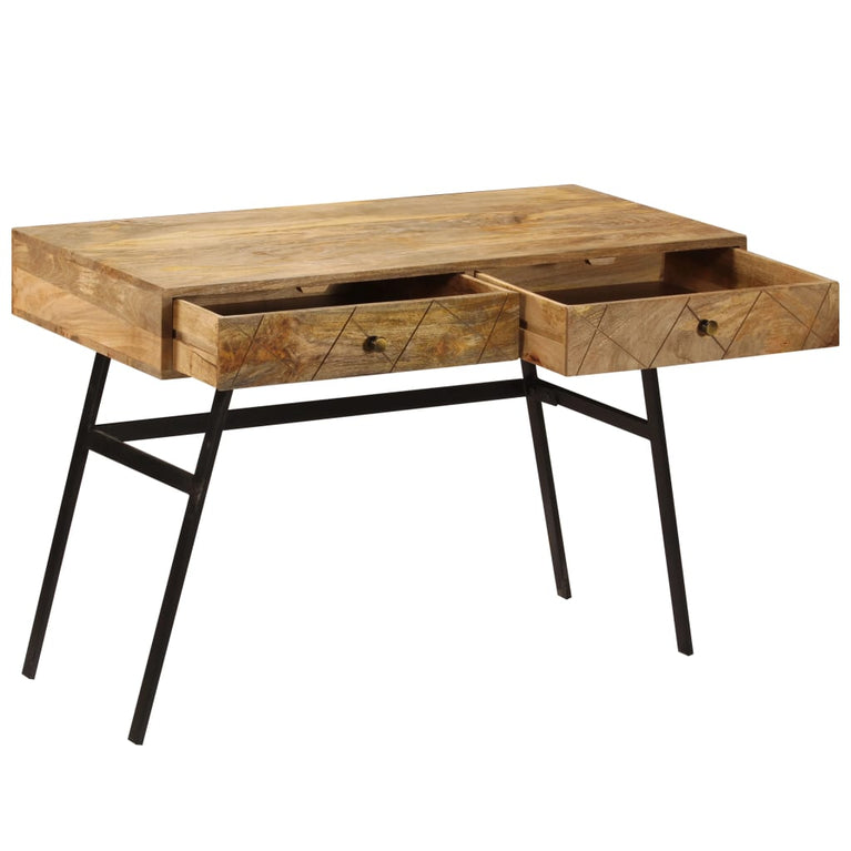 Schrijftafel met lades 110x50x76 cm massief mangohout