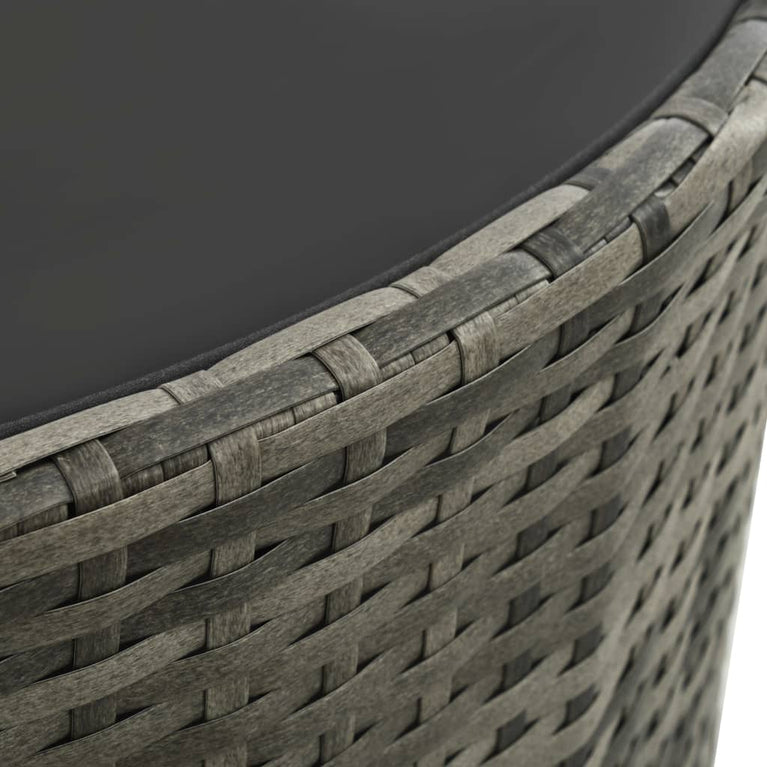 7-delige Loungeset met kussens poly rattan grijs