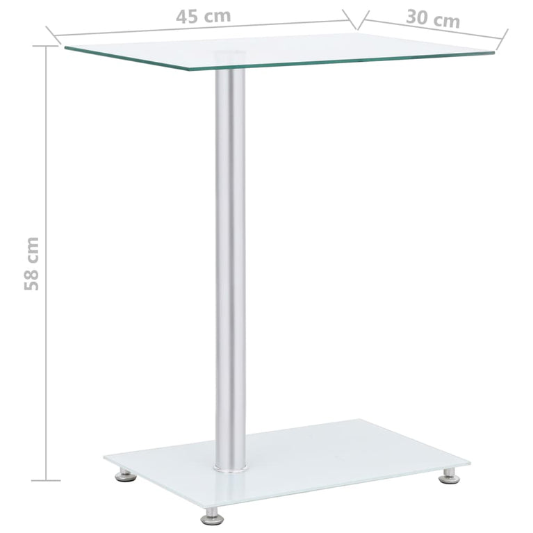 Bijzettafel U-vormig 45x30x58 cm gehard glas transparant