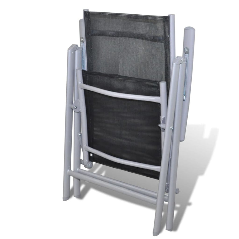 Tuinstoelen 4 st inklapbaar aluminium