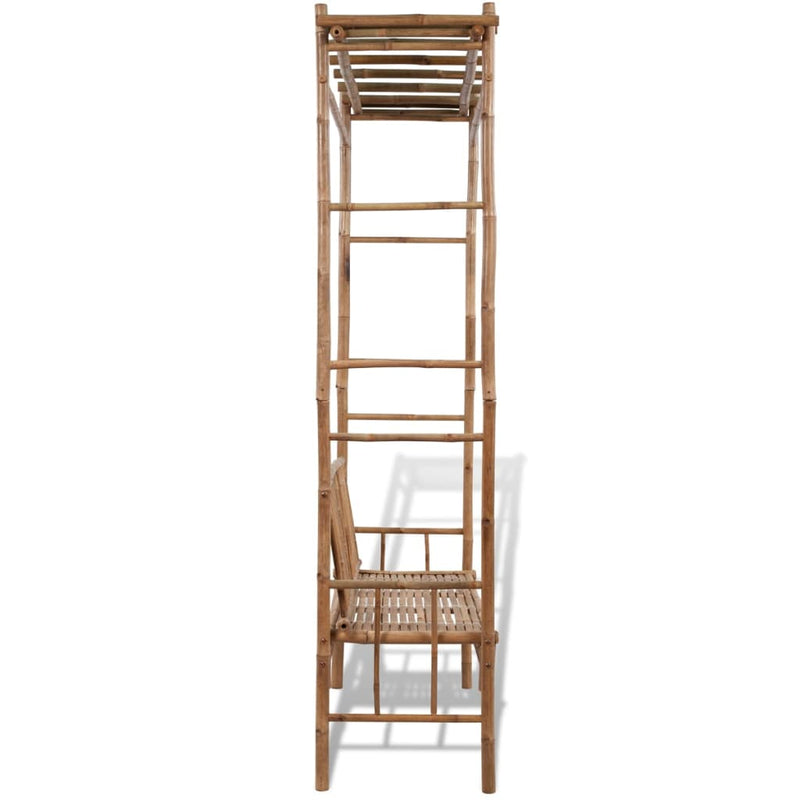 Tuinbank met pergola 130 cm bamboe