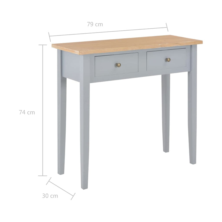 Bijzettafel 79x30x74 cm hout grijs