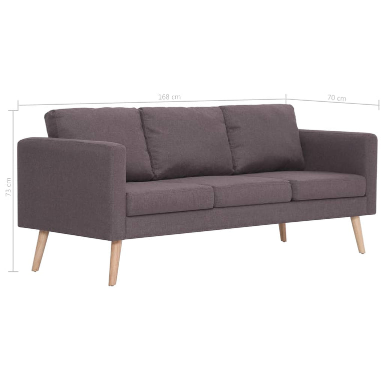 Driezitsbank stof taupe