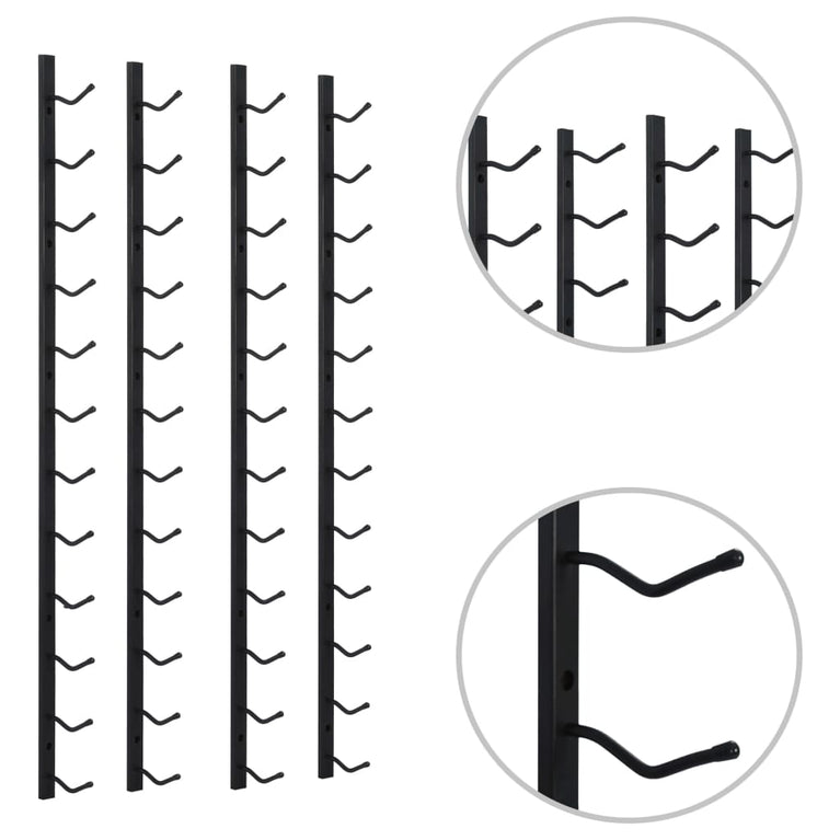 Wijnrekken wandmontage voor 12 flessen 2 st ijzer zwart