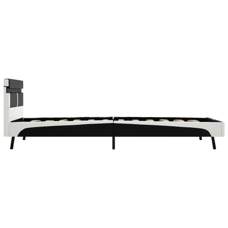 Bedframe met LED kunstleer zwart 90x200 cm