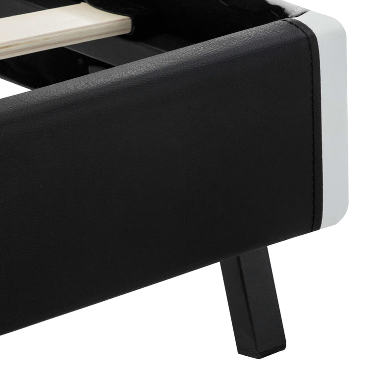 Bedframe met LED kunstleer zwart 90x200 cm
