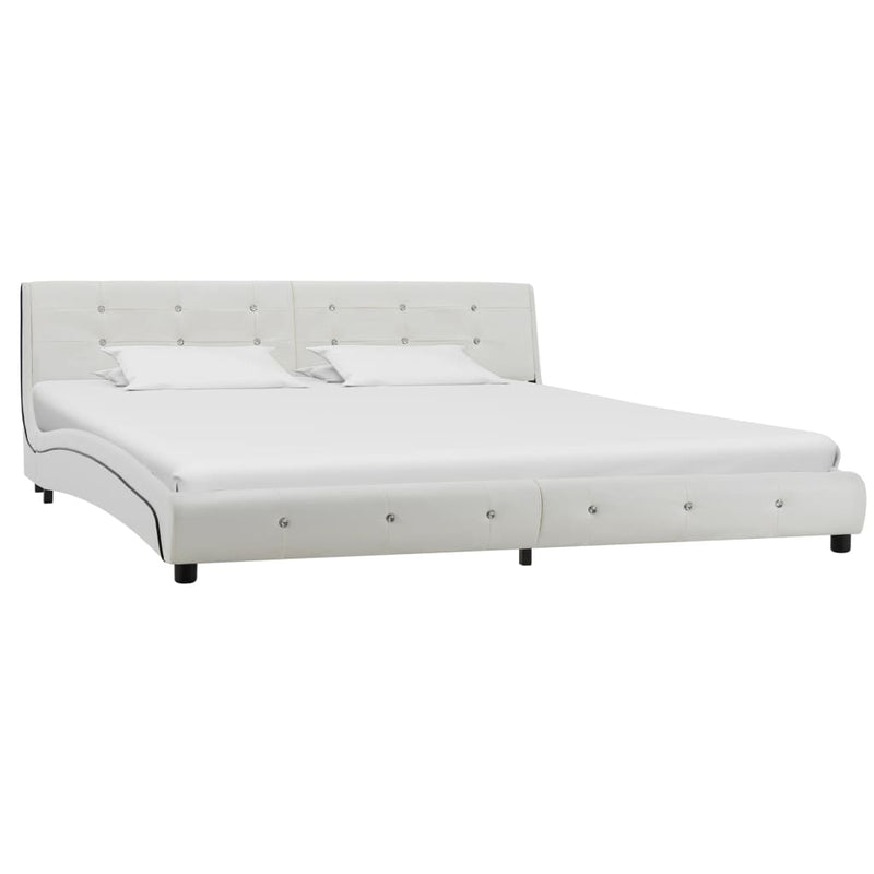 Bedframe kunstleer wit 180x200 cm