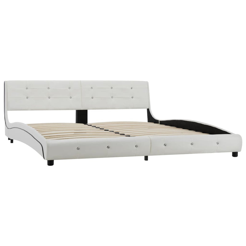 Bedframe kunstleer wit 180x200 cm