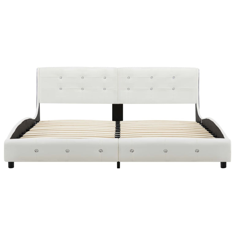 Bedframe kunstleer wit 180x200 cm