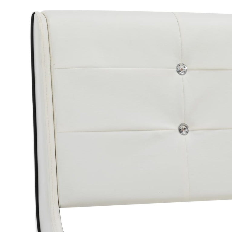 Bedframe kunstleer wit 180x200 cm