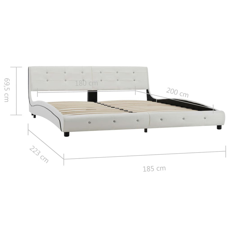 Bedframe kunstleer wit 180x200 cm