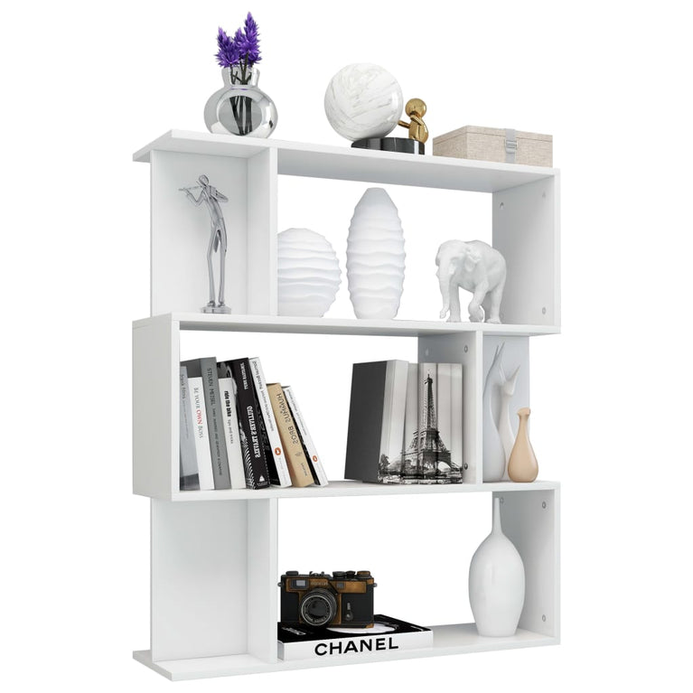 Boekenkast/kamerscherm 80x24x96 cm hoogglans wit
