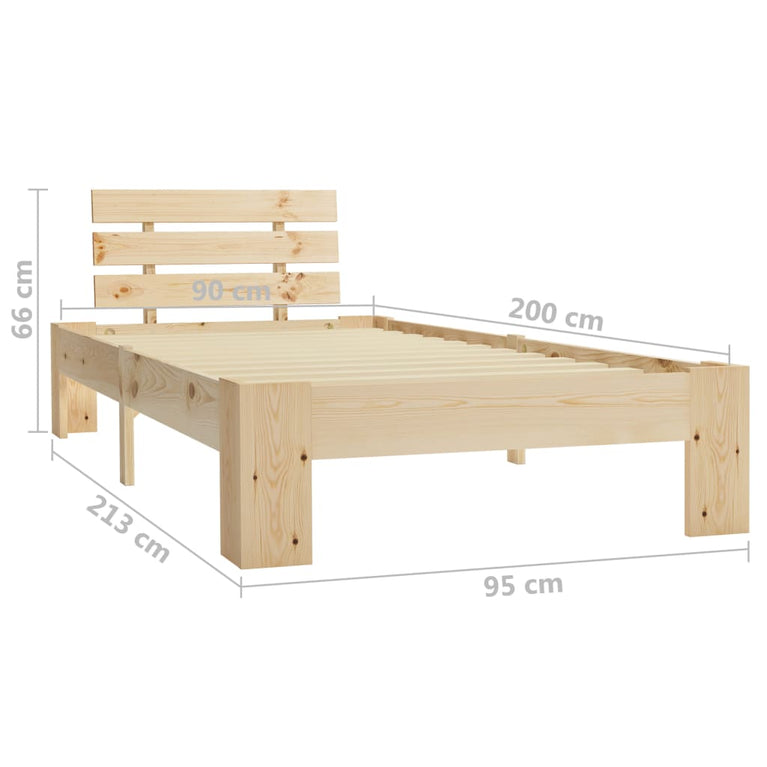Bedframe massief grenenhout 90x200 cm