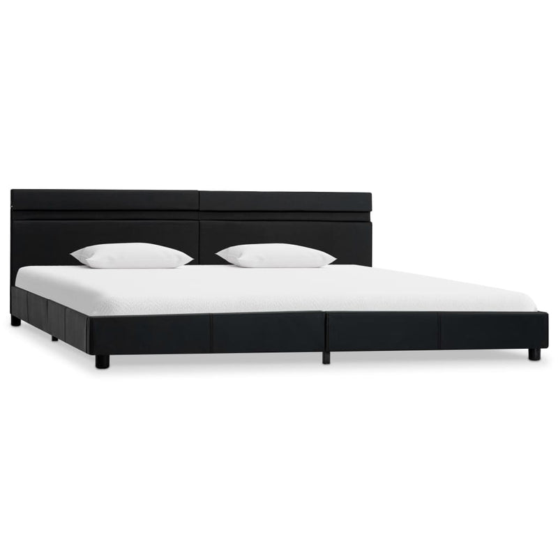 Bedframe met LED kunstleer zwart 180x200 cm