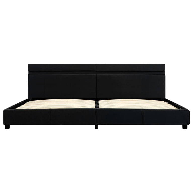 Bedframe met LED kunstleer zwart 180x200 cm