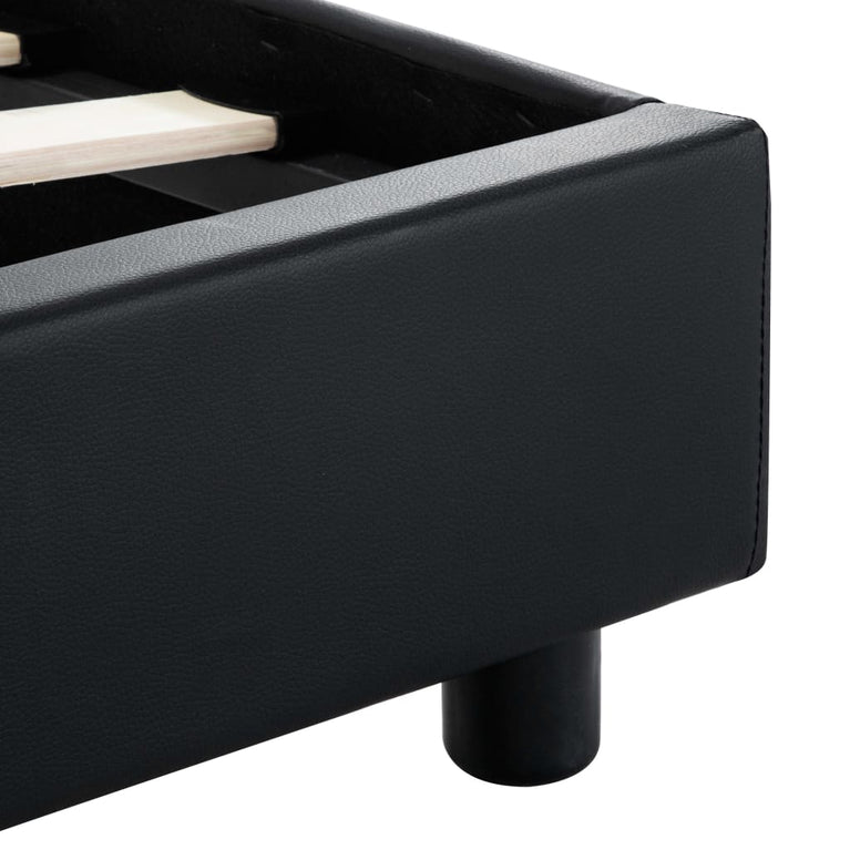 Bedframe met LED kunstleer zwart 180x200 cm