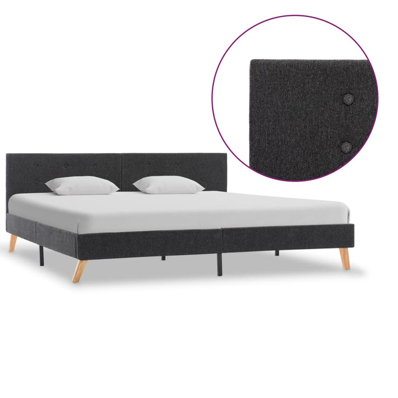 Bedframe stof donkergrijs 180x200 cm
