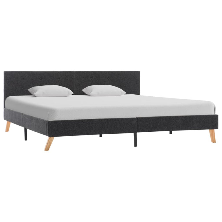 Bedframe stof donkergrijs 180x200 cm