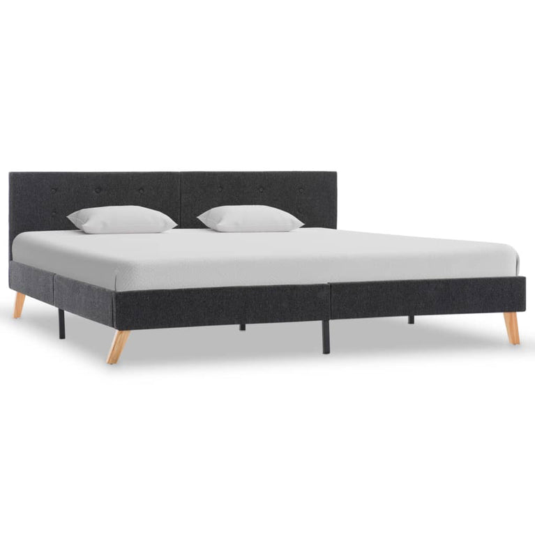 Bedframe stof donkergrijs 180x200 cm