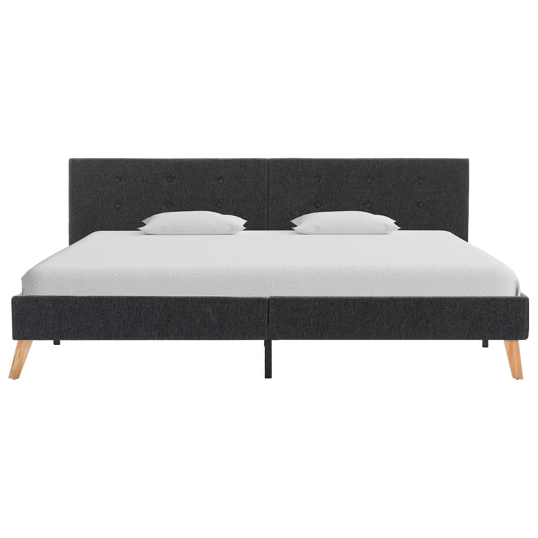 Bedframe stof donkergrijs 180x200 cm