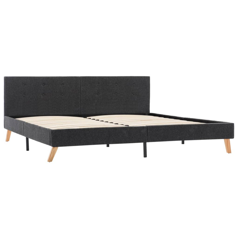 Bedframe stof donkergrijs 180x200 cm