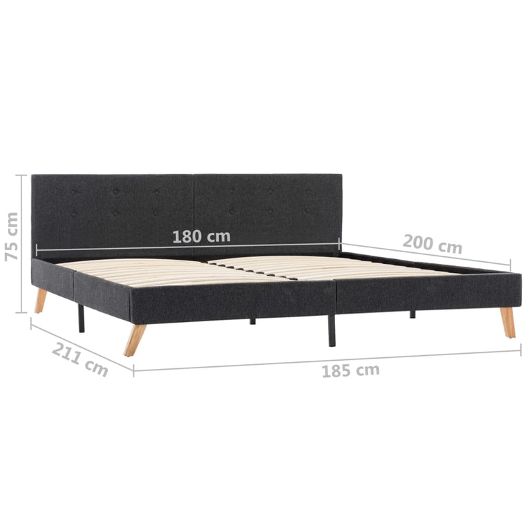 Bedframe stof donkergrijs 180x200 cm