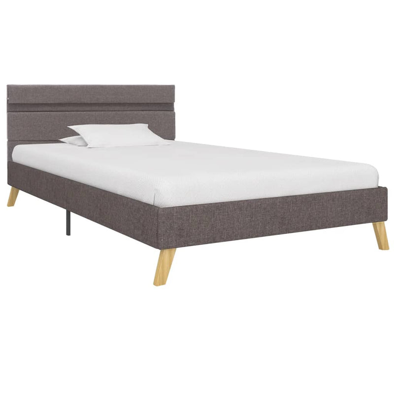 Bedframe met LED stof lichtgrijs 100x200 cm