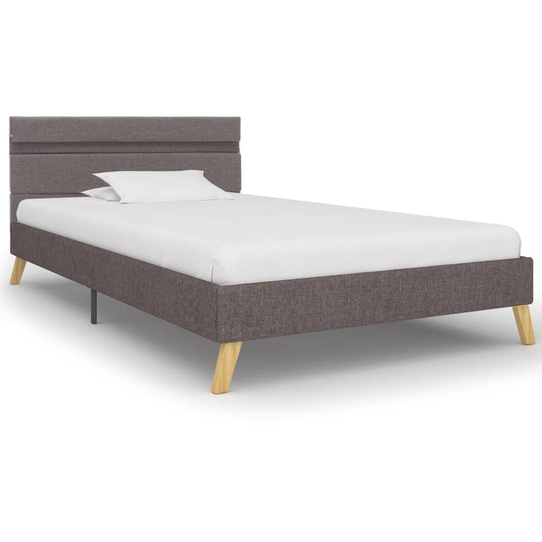 Bedframe met LED stof lichtgrijs 100x200 cm
