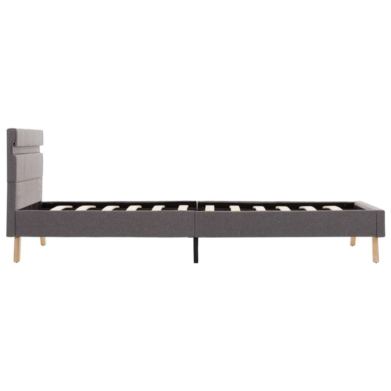 Bedframe met LED stof lichtgrijs 100x200 cm
