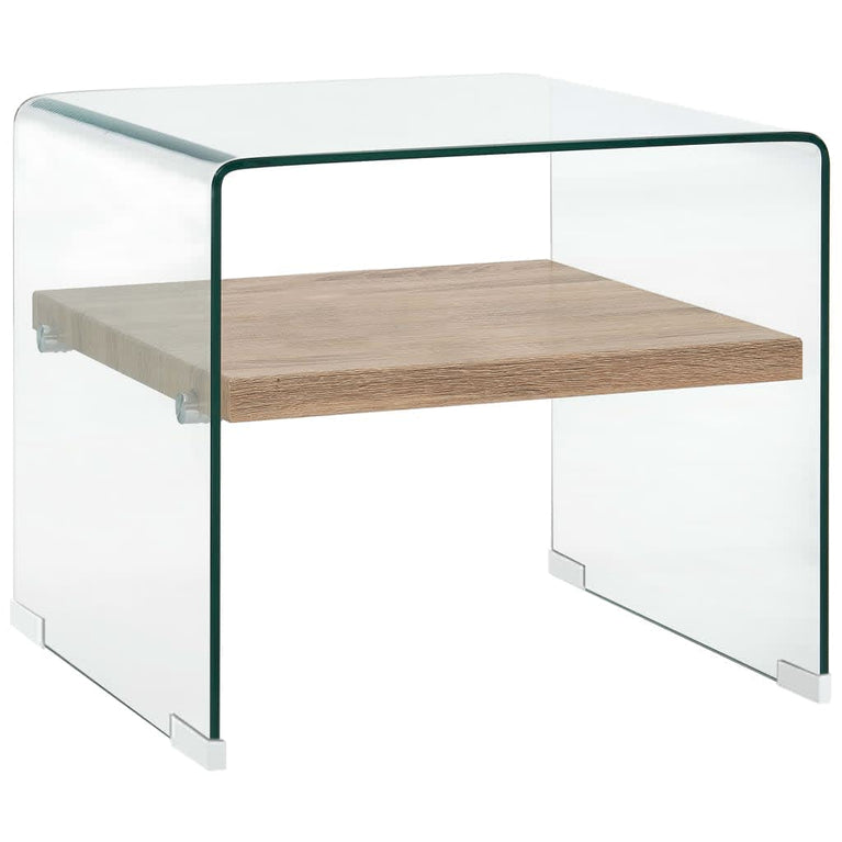 Salontafel 50x50x45 cm gehard glas transparant