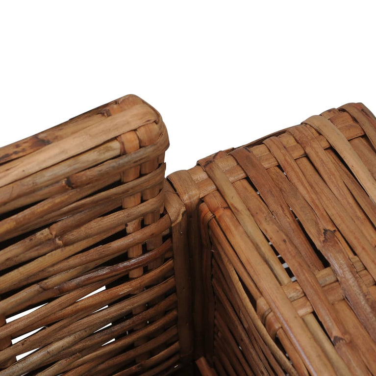 3-delig Bankstel met kussens natuurlijk rattan