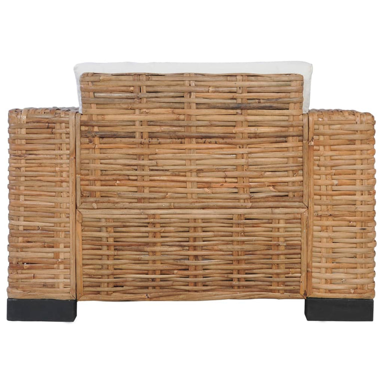 3-delig Bankstel met kussens natuurlijk rattan
