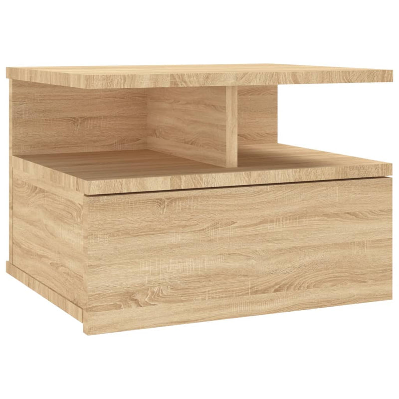 Nachtkastje zwevend 40x31x27cm bewerkt hout sonoma eikenkleurig