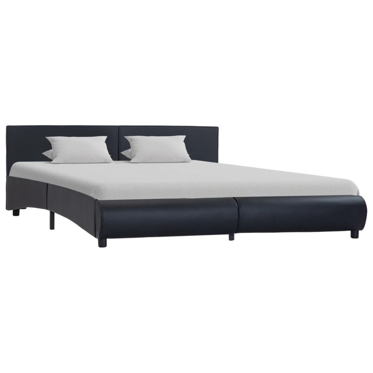 Bedframe kunstleer zwart 160x200 cm