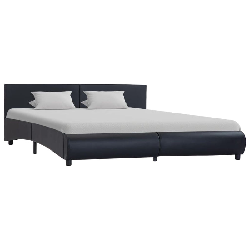 Bedframe kunstleer zwart 160x200 cm