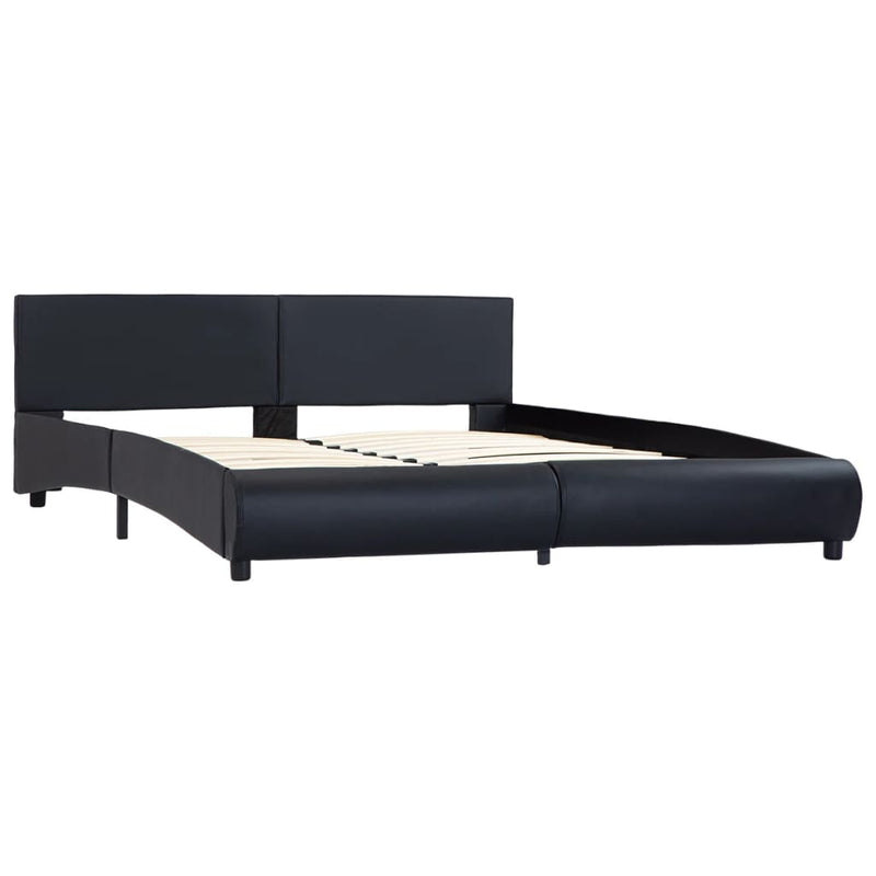 Bedframe kunstleer zwart 160x200 cm