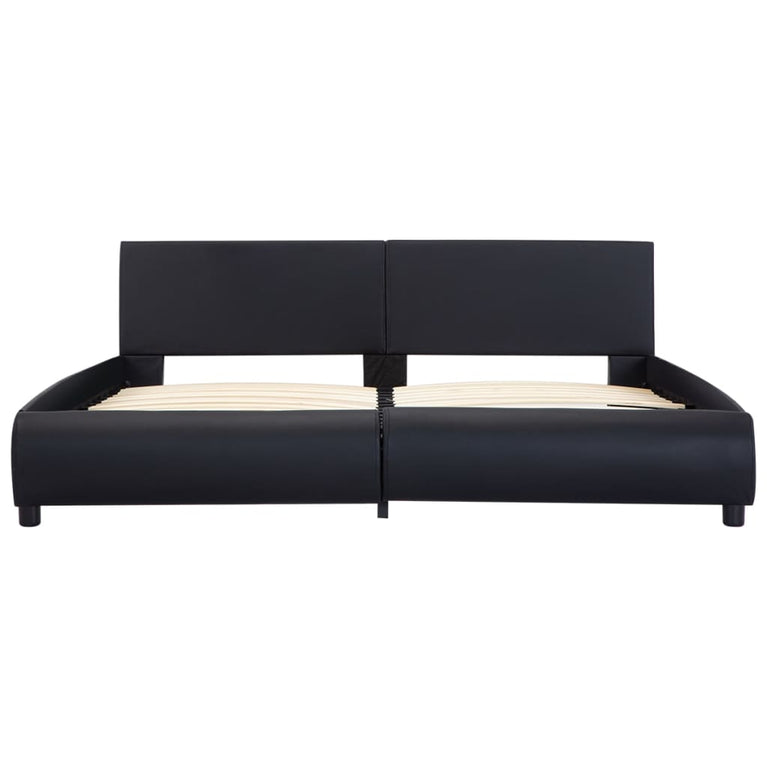 Bedframe kunstleer zwart 160x200 cm