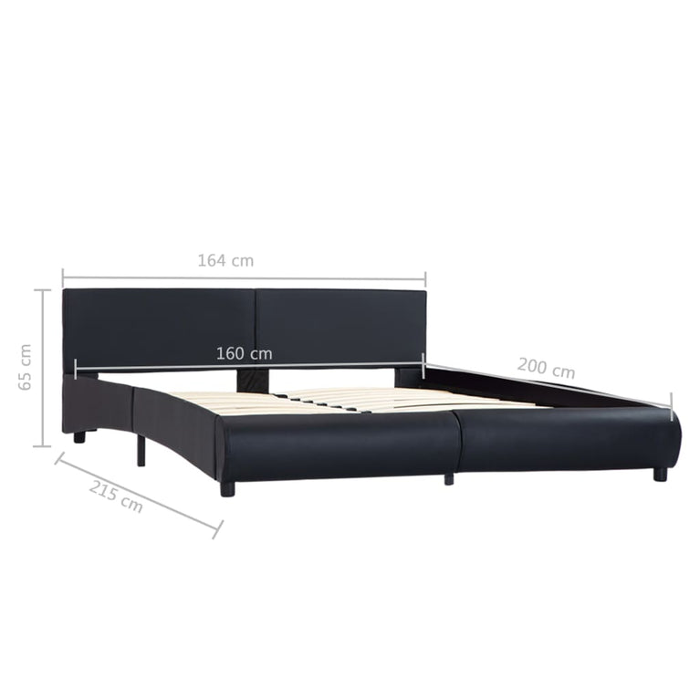 Bedframe kunstleer zwart 160x200 cm