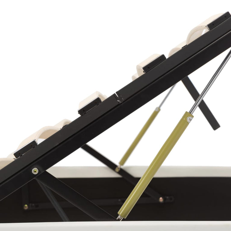 Bedframe hydraulisch kunstleer wit 160x200 cm